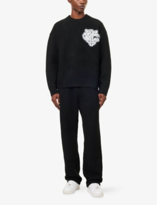 THE COUTURE CLUB: Fluffy Emblem Knitted Jumper
