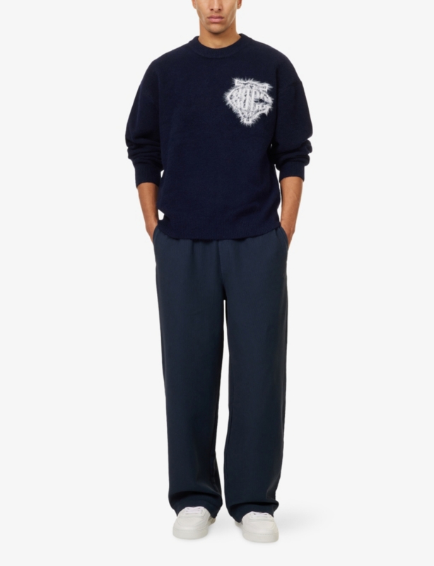 Fluffy Emblem Knitted Jumper