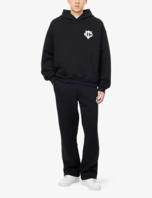 The Couture Club Mens  Emblem Relaxed-fit Cotton Hoody In Black