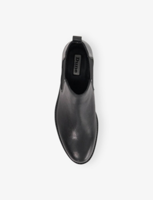 Dune Womens Black Leather Polished Cropped Leather Chelsea Boots Eur 36 / 3 Uk In Black