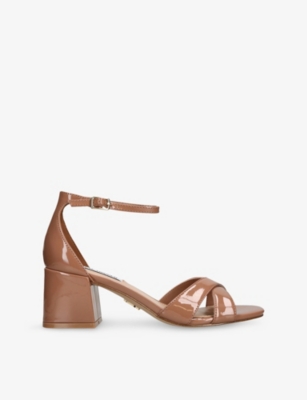 Steve Madden Womens Camel Fergie 238 Faux-leather Heeled Sandals Eur 38/5 Uk In Brown