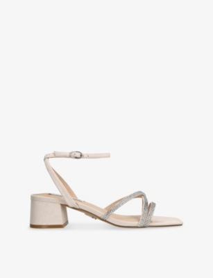 Steve Madden Womens White Gabby 135 Suede Heeled Sandals Eur 38/5 Uk