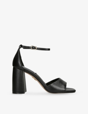 Steve Madden Womens Black Missty 017 Leather Heeled Sandals Eur 38/5 Uk In Multi