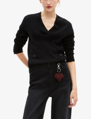 The Kooples Womens Bordeaux Heart Bag Charm In Burgundy