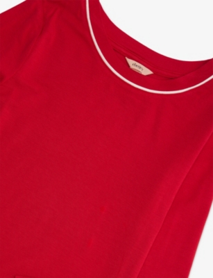 Eberjey Regular-fit Long-sleeves Stretch-woven Pyjama Set 2-10 In Red