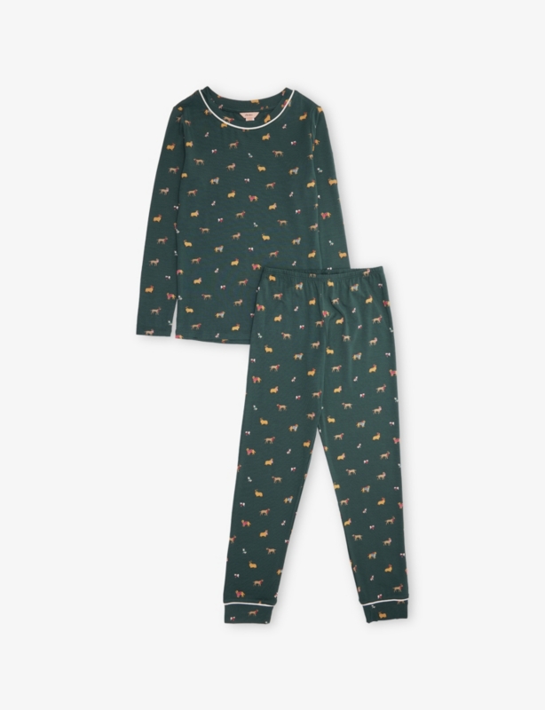 Printed Long-Sleeves Stretch-Woven Pyjama Set 2-10 years