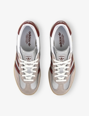 Adidas Originals Womens Silver Metallic Shadow R Gazelle Indoor Leather And Suede Trainers Eur 36 / 3 Uk In Multi
