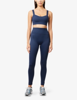 Sisterly Tribe Womens Softsculpt Sweetheart Sports Bra Navy In Blue