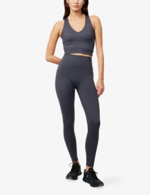 Sisterly Tribe Womens Asphalt Grey Softsculpt High-rise Gym Leggings In Blue