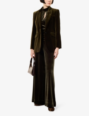 Me And Em Womens  Peak-lapel Single-breasted Velvet Blazer In Brown