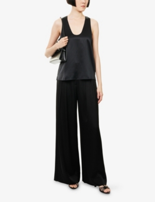 ME AND EM: Scoop-Neck Silk-Satin Tank Top