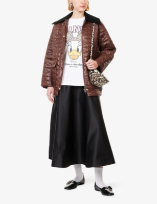 Ganni Womens  X Disney Daisy Duck Relaxed-fit Cotton-jersey T-shirt In White