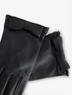 Dents Womens Black Laurie Touchscreen Leather Gloves In Black