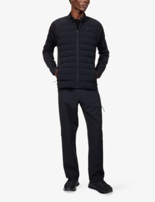Gymshark Mens Gs Black Hybrid Quilted Nylon Jacket Xl In Black