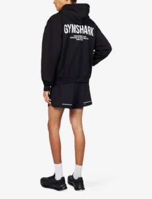 Gymshark Mens  Conditioning Club Logo-print Cotton-blend Hoodie In Black
