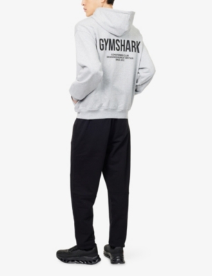 Gymshark Mens Light Grey Core Marl Conditioning Club Cotton-blend Hoodie Xl In Gray