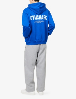 Gymshark Mens Gs Athletic Blue Conditioning Club Logo-print Cotton-blend Hoodie Xl In Blue