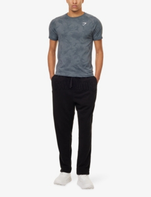 GYMSHARK: Brand-Patch Tapered-Leg Cotton-Blend Jogging Bottoms
