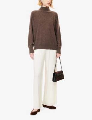 Reformation Womens Hedgerow Meritt Turtleneck Cashmere Jumper Xs In Brown
