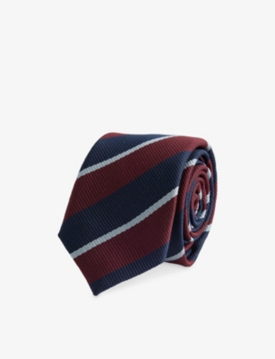 THE FRANKIE SHOP: Lene Striped Silk-Blend Tie