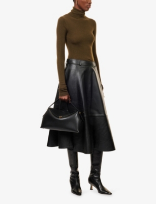 The Frankie Shop Womens Eve Turtleneck Wool Jumper Olive In Green