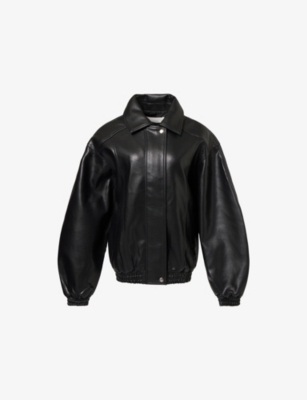 THE FRANKIE SHOP: Prescott Oversized Leather Bomber Jacket