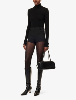 The Frankie Shop Womens Loen High-rise Stretch-woven Shorts Black In Black