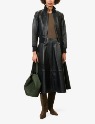 THE FRANKIE SHOP: Tobias Regular-Fit Leather Bomber Jacket