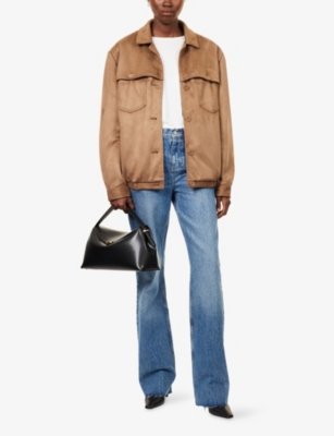 The Frankie Shop Womens Hester Relaxed-fit Faux-suede Jacket Camel Xxs In Brown