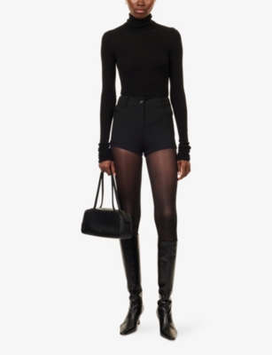 The Frankie Shop Womens Utica Turtleneck Wool And Silk Jumper Black In Black