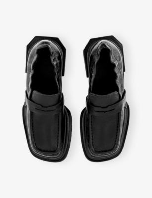Dr. Martens Womens Black Milled Gloss Maybole Leather Loafers Eur 39 / 6 Uk In Black