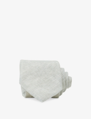 Reiss Mens Light Sage Green Luciano Linen T