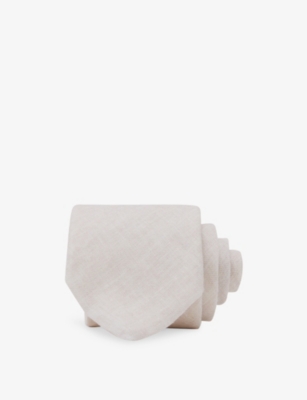 Reiss Mens Stone Luciano Linen T In Neutral