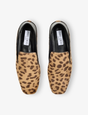 Jimmy Choo Elliot Calf Leather Leopard Print Loafers In Animal Print