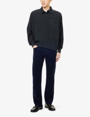 Citizen Of Humanity Mens Navy Elijah Corduroy Straight-leg Stretch-cotton Trousers In Blue