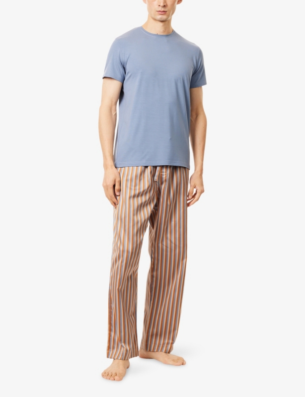 Striped Straight-Leg Cotton-Poplin Pyjama Bottoms