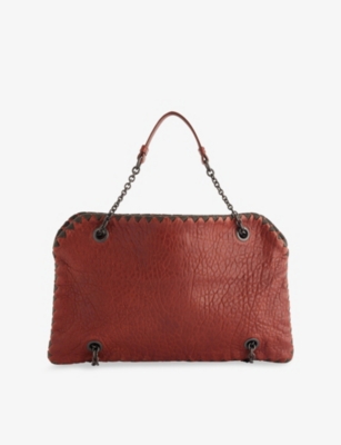 RESELFRIDGES: Pre-Loved Bottega Whipstitch Duo Leather Shoulder Bag