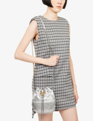 RESELFRIDGES: Pre-Loved Chanel Small Quilted Metallic Aged Gabrielle Leather Bucket Bag