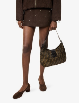 RESELFRIDGES: Pre-Loved Fendi Zucca Canvas Shoulder Bag