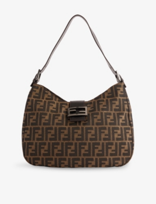 RESELFRIDGES: Pre-Loved Fendi Zucca Canvas Shoulder Bag