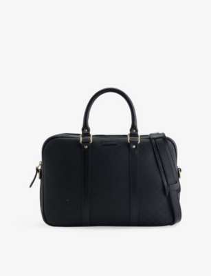 RESELFRIDGES: Pre-Loved Gucci Medium Leather Diamante Bright Leather Business Bag