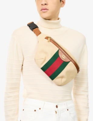 RESELFRIDGES: Pre-Loved Gucci Web Canvas Belt Bag