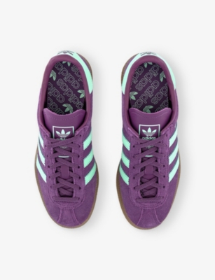 Adidas Originals Womens Rich Mauve Clear Min Munchen Suede Trainers Eur 40.5 / 7.5 Uk In Purple
