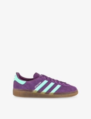 Adidas Originals Womens Rich Mauve Clear Min Munchen Suede Trainers Eur 40.5 / 7.5 Uk In Purple