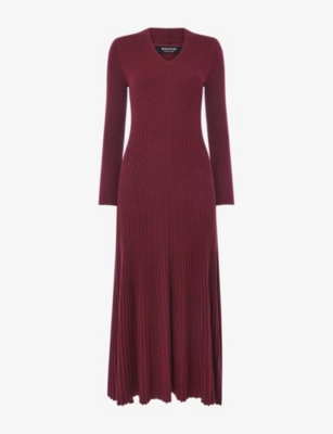 WHISTLES: Ribbed Cotton and Cashmere Midi Dress