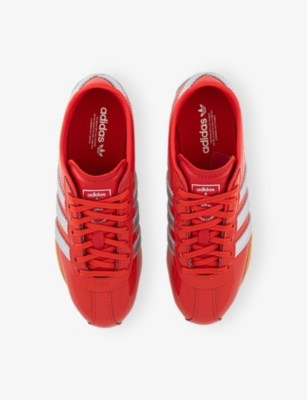 Adidas Originals Womens Red Silver Metallic Gum Tokyo Patent-leather Trainers In Brown