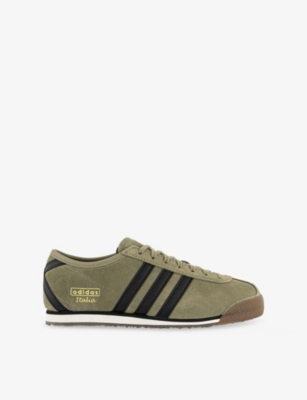 Adidas Originals Womens Orbit Green Black White Italia 70s Suede Trainers In Green