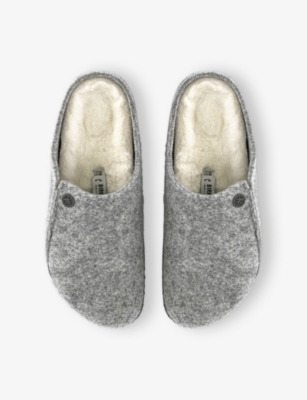 Birkenstock Womens Light Grey Zermatt Shearling-lined Felt Slippers Eur 39 / 6 Uk In Gray