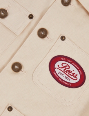 REISS: Copeland Logo-Embroidered Cotton Overshirt 9-13 Years