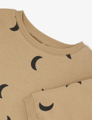 Organic Zoo Dusky Midnight Printed Cotton Sweatshirt 3 Months - 5 Years Sand/moon Print In Neutral